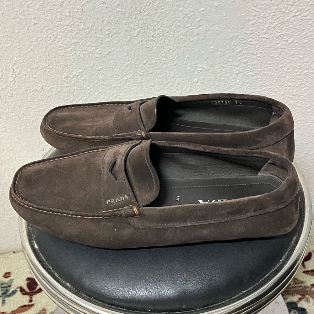 Prada Mens Penny Loafers Moccasins Business Leather Shoes 2DD158 UK 7.5 US 8.5 - Picture 7 of 16